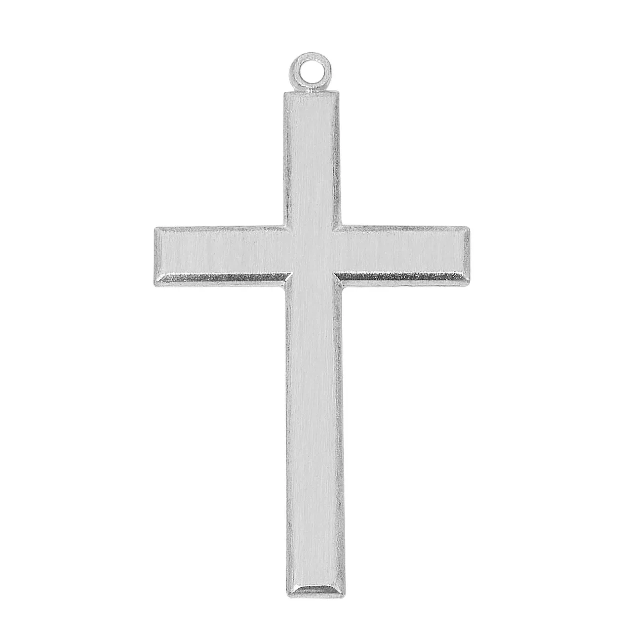SS Brushed Cross 24" Chain