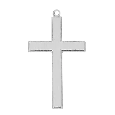 SS Brushed Cross 24" Chain