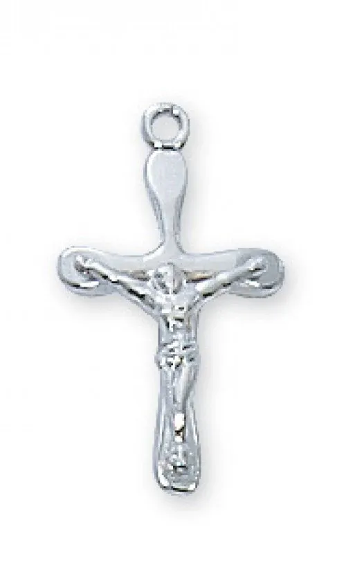 SS Sm Crucifix 16" Chain/Box