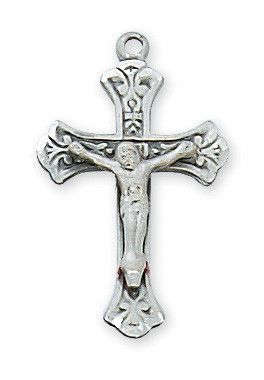 SS Crucifix Fancy 18" Ch/Box