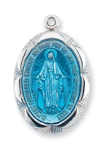 SS Oval Mirac W/Bl Enamel
