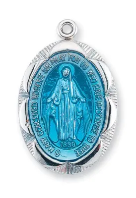 SS Oval Mirac W/Bl Enamel
