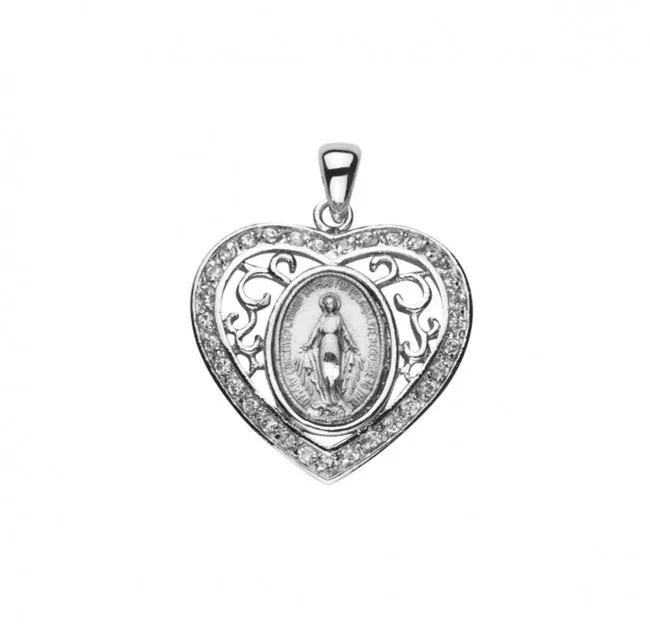 SS Heart Miraculous W/Cz 18"
