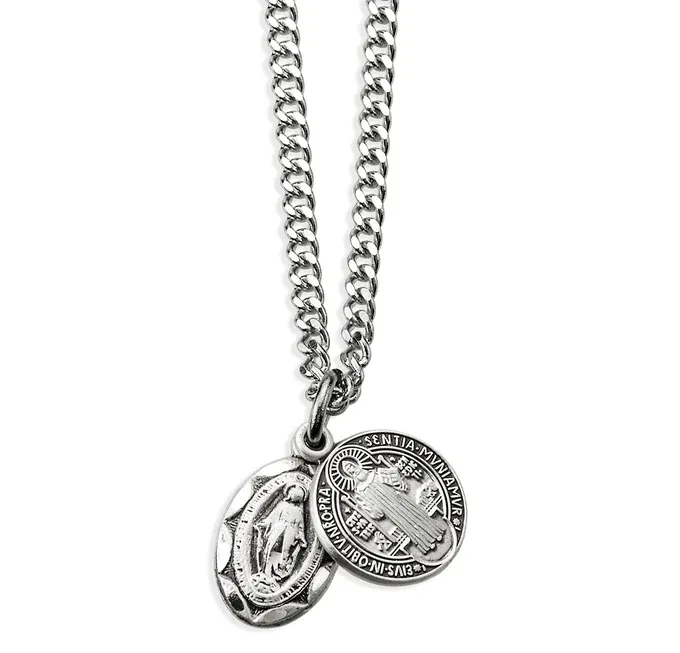 SS Round Miraculous &amp; Benedict Set 18"