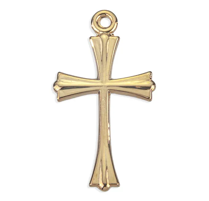 16Kt Gold Tapered Cross 18"
