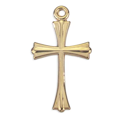 16Kt Gold Tapered Cross 18"