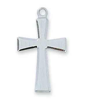 SS Beveled Cross 18" Chain