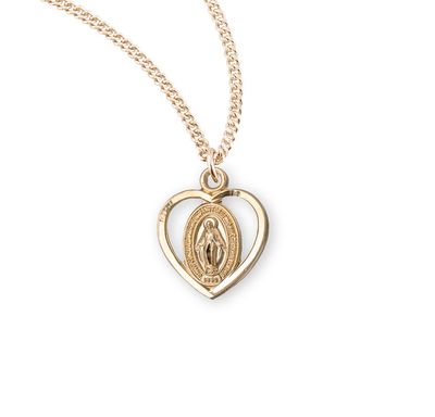 16K Gp Pierced Heart Mirac 16"