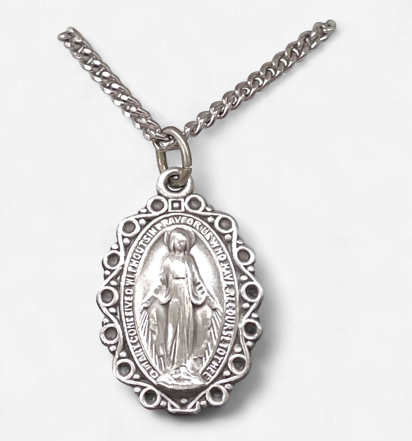 SS Ornate Miraculous Medal 20"