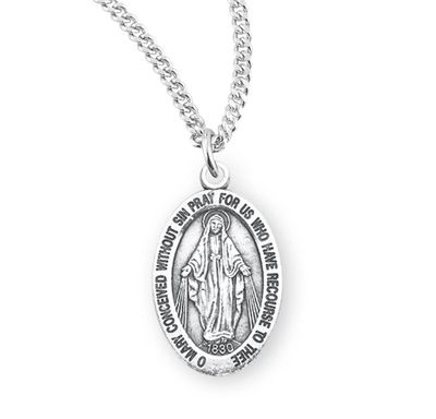 SS Oval Miraculous Medal 18"Ch