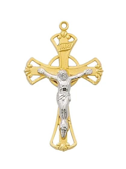 G/SS Tutone Crucifix 18" Chain