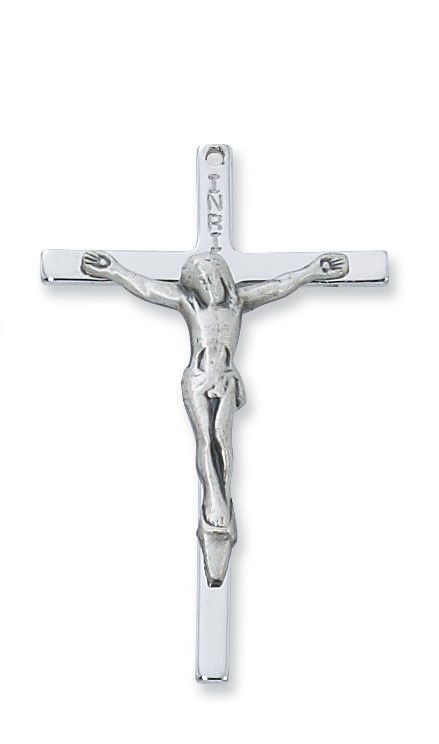 SS Crucifix Lg W/24"Chain/Box