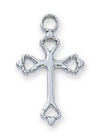 SS Cross Cutout Heart Ends 16"