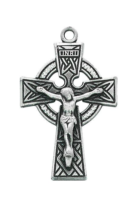 SS Celtic Crucifix Lg 24" Ch/B