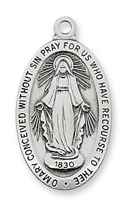 SS Miraculous Medal 18'" Ch