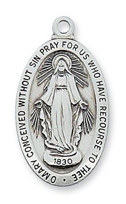 SS Miraculous Medal 18'" Ch