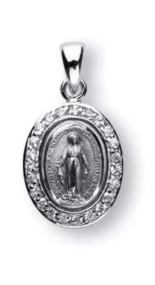 SS Small Oval Miraculous CZ 18"