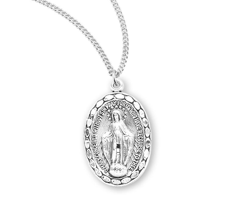 SS Beaded Oval Miraculous 18"C