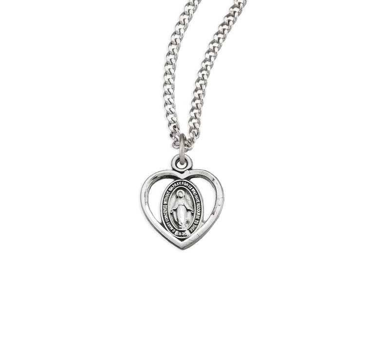 SS Pierced Heart Tiny Mirac 16