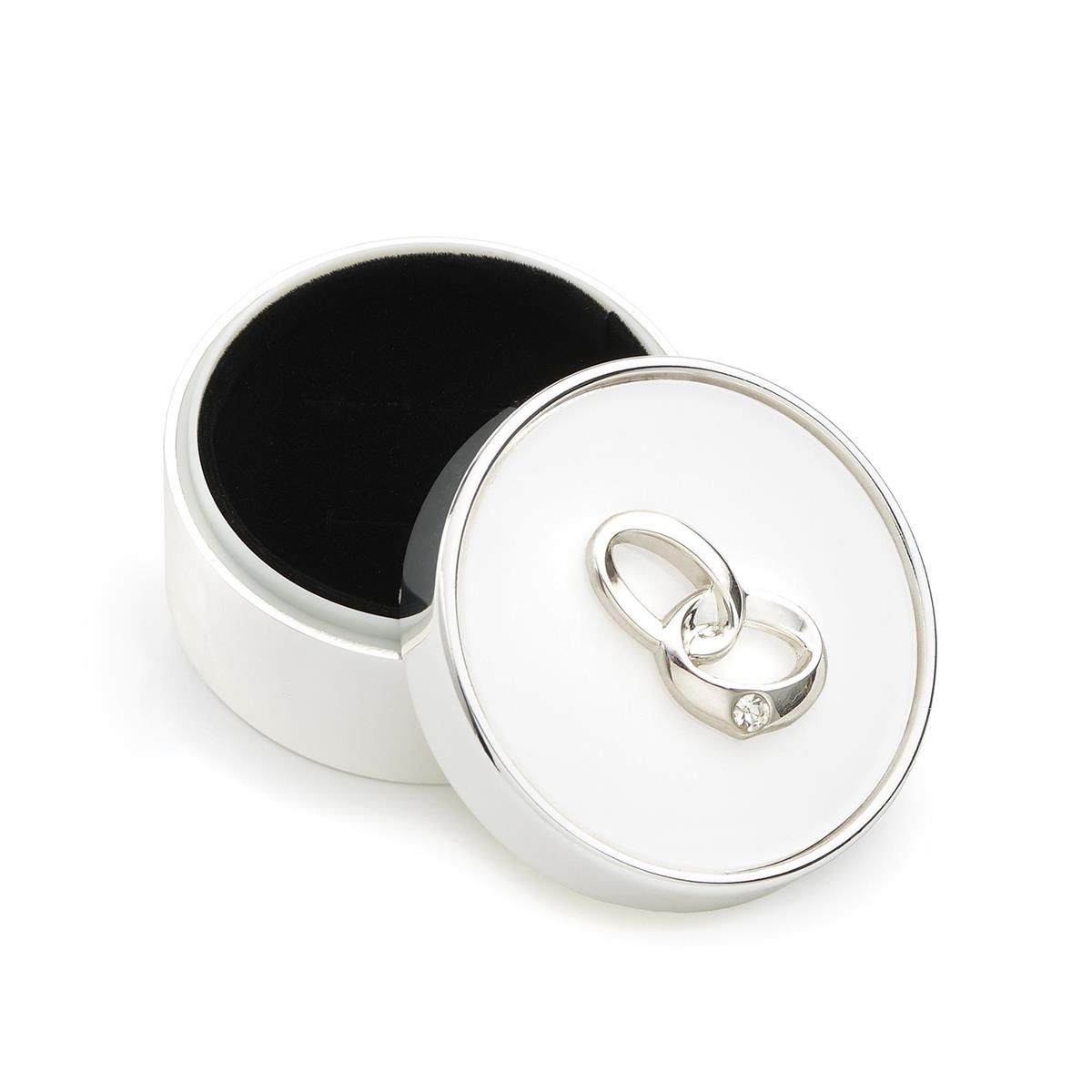 2" Round Slvr Wedding Ring Box
