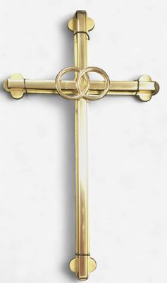 8 1/4" Gold Cross With Rings