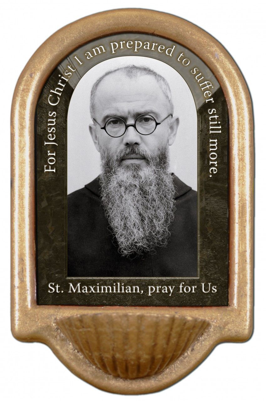 St Maximilian Kolbe Holy Water Font
