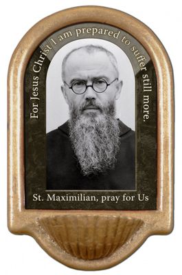 St Maximilian Kolbe Holy Water Font