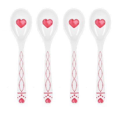 Heart Spoon 4 PC Set