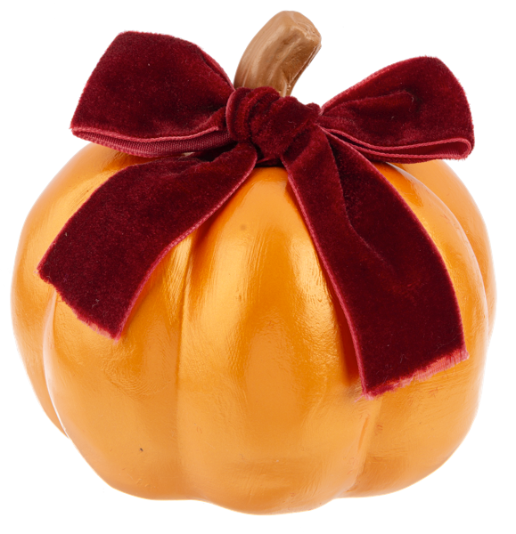 Pumpkin With Bow, Color: Light Orange