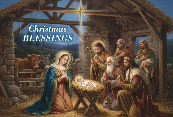 15 Ct Christmas Blessings Card From a Priest