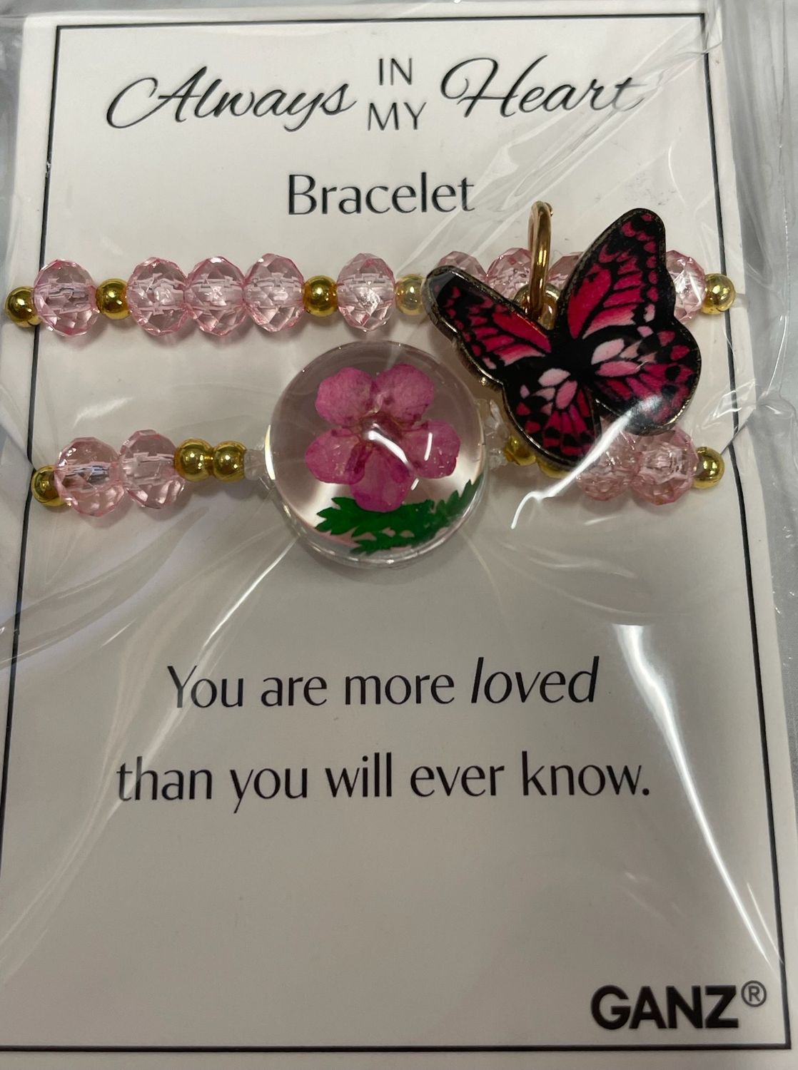 Flower Butterfly Bracelet, Color: Pink