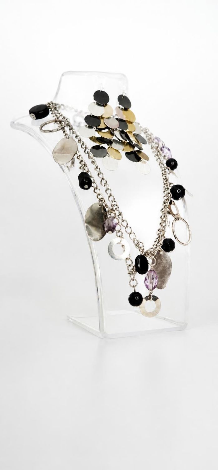 "The Blue Ridge Dusk Statement Necklace &amp; Earring Set"