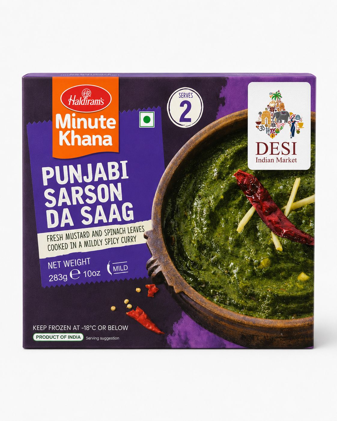 Haldiram’s Minute Khana (frozen), Variations: Punjabi Sarson Da Saag 283g