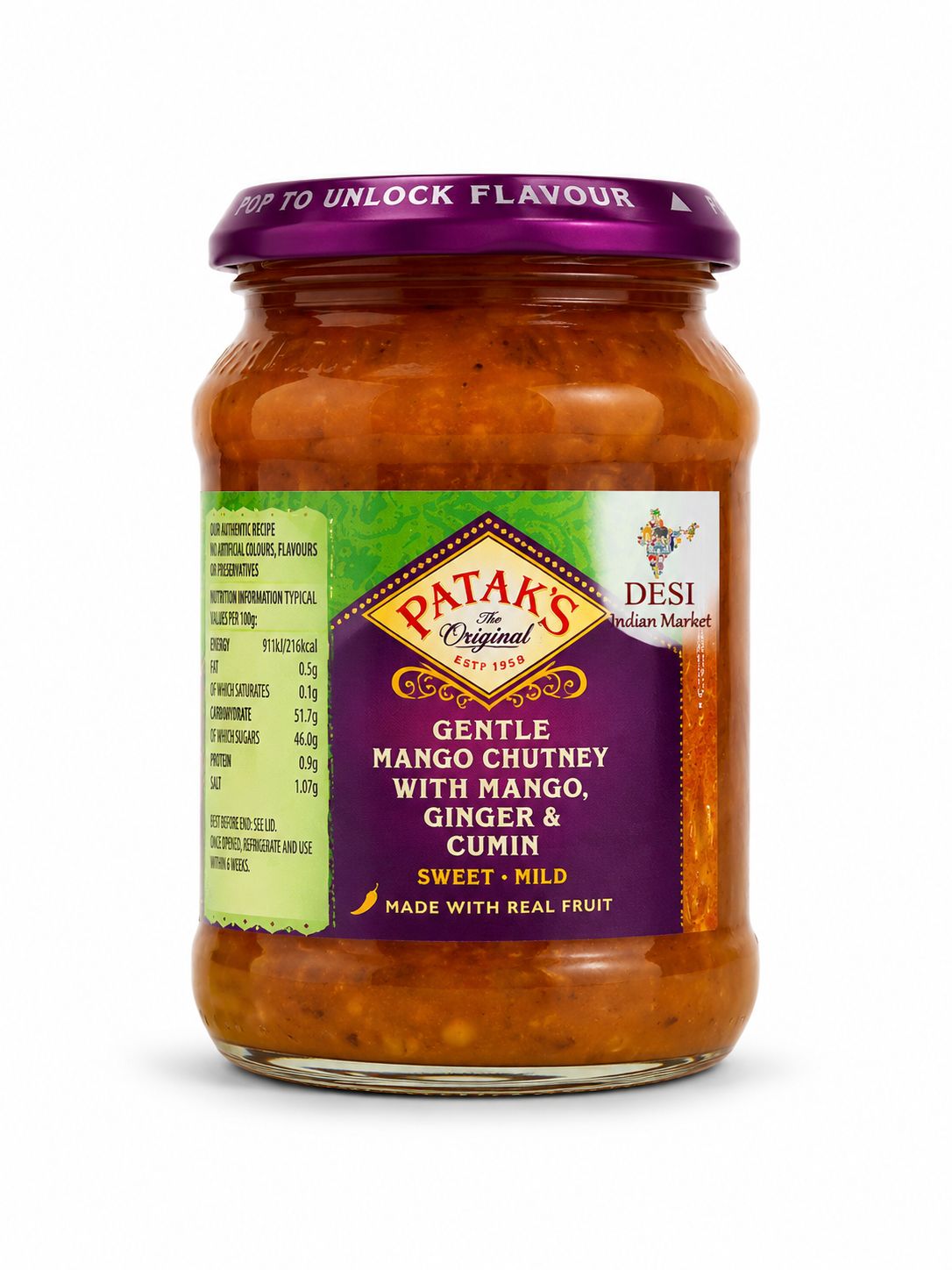 Patak’s Chutneys 340g, Variations: Sweet Mango Chutney