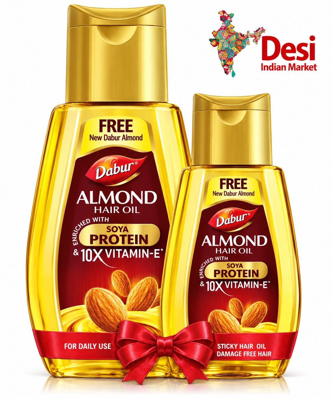 Dabur Almond Hair Oil - 190ml + Free Bonus Pack