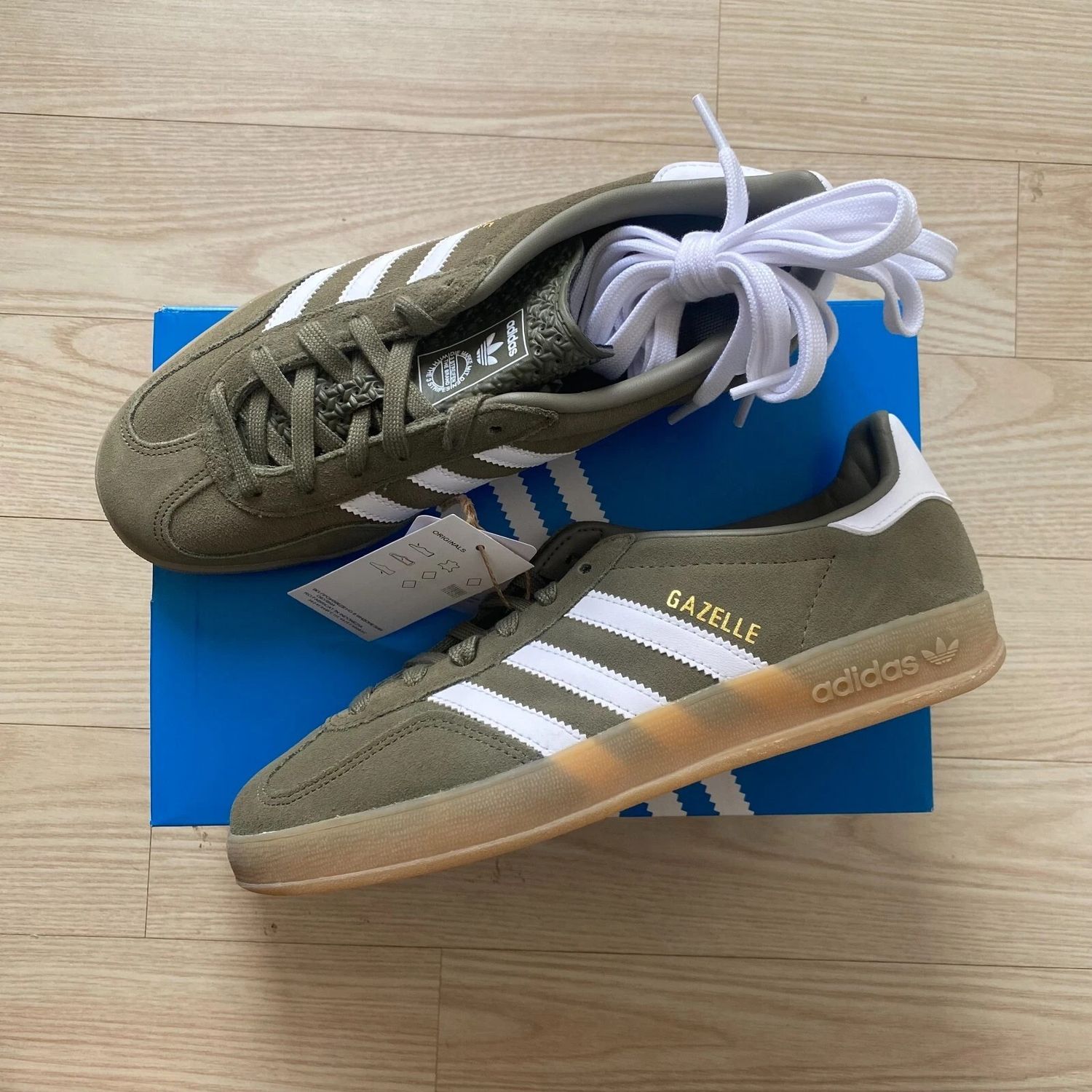 adidas Gazelle Indoor Olive Strata White Womens