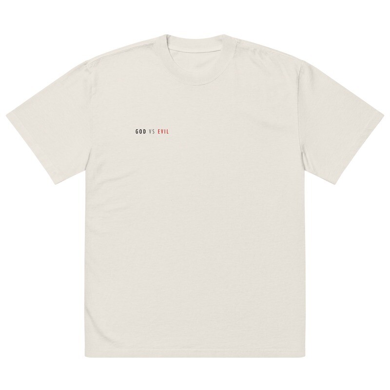 【 GOD vs. Evil  】 OVERSIZED WARRIOR TEE  ( Printed / Beige )