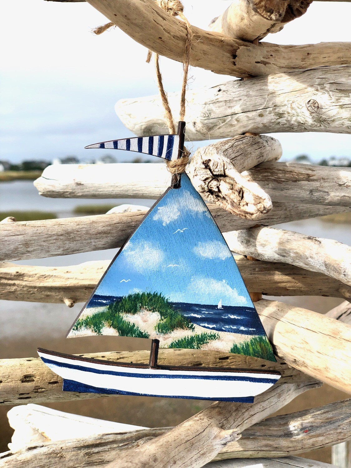 Hand-painted Sailboat Ornament