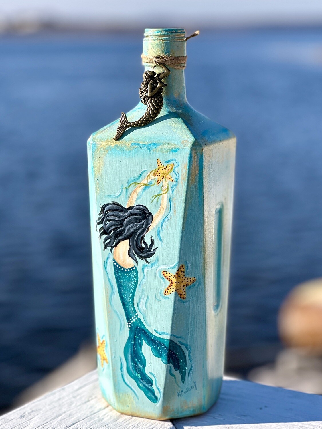 Hand-painted Mermaid Bottle