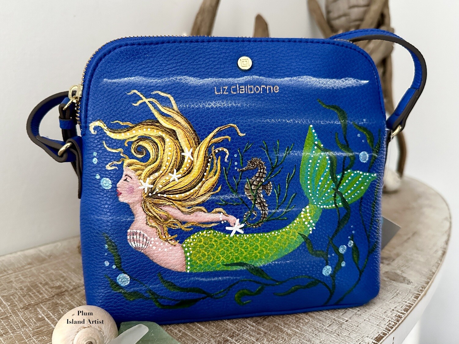 Hand-painted Mermaid Shoulder Bag