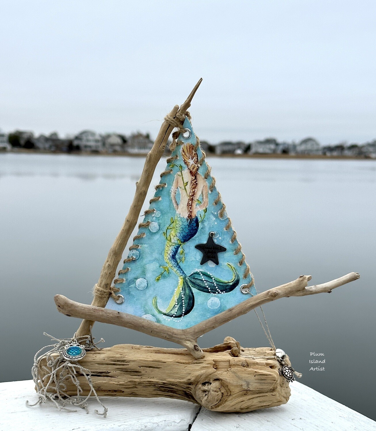 Hand-crafted Driftwood Sailboat