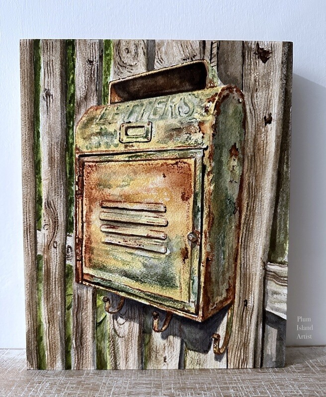 Rusty Mailbox Original Watercolor