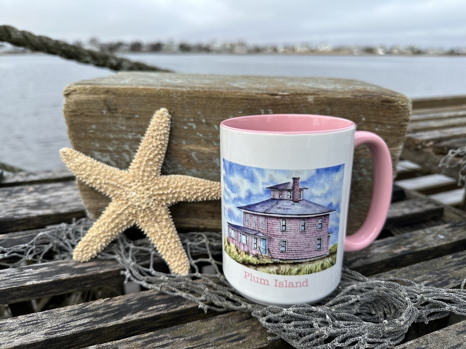 Larger 15 ounce Pink house coffee Mug