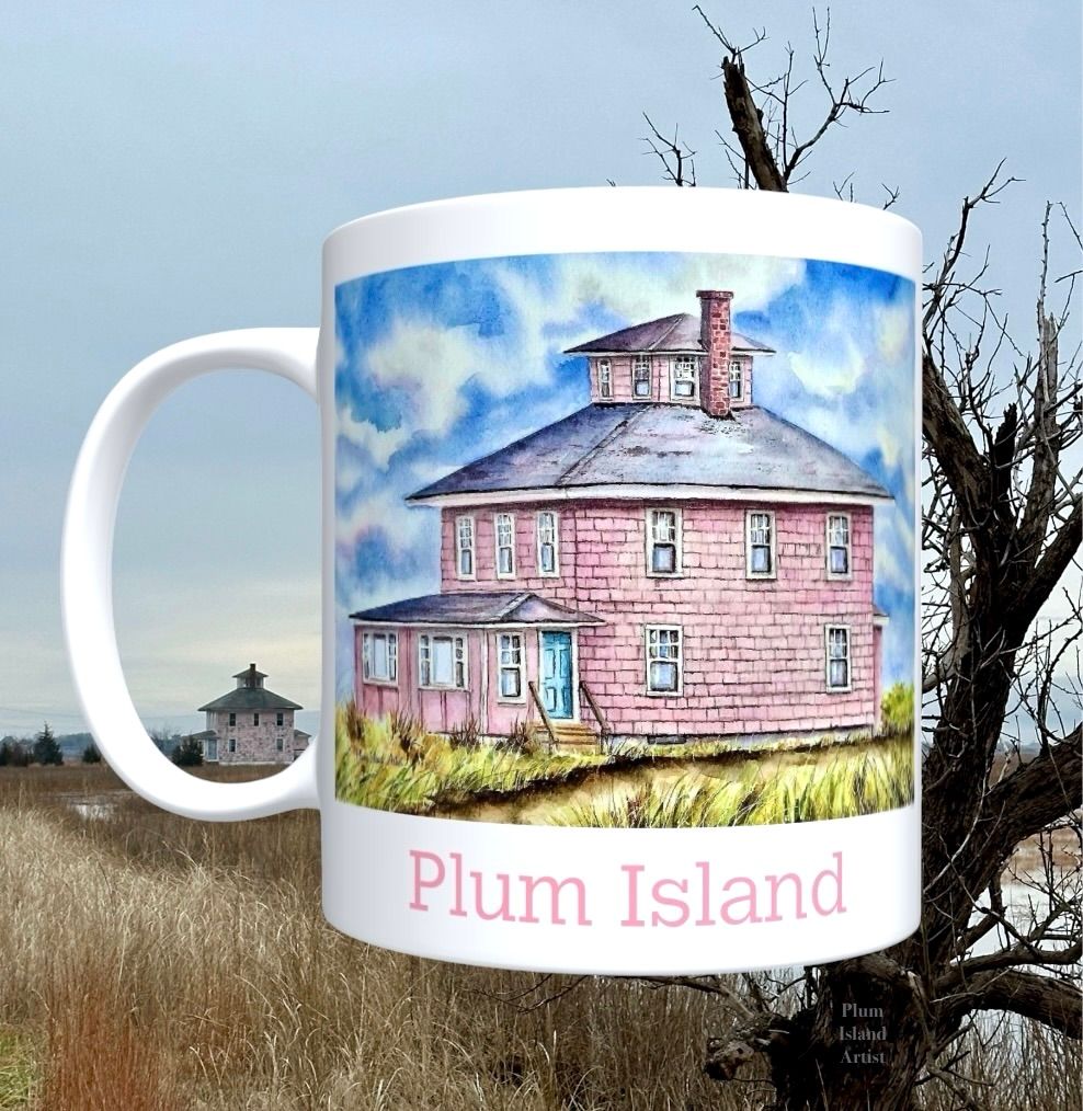 11 ounce Pink House cup ~ all white