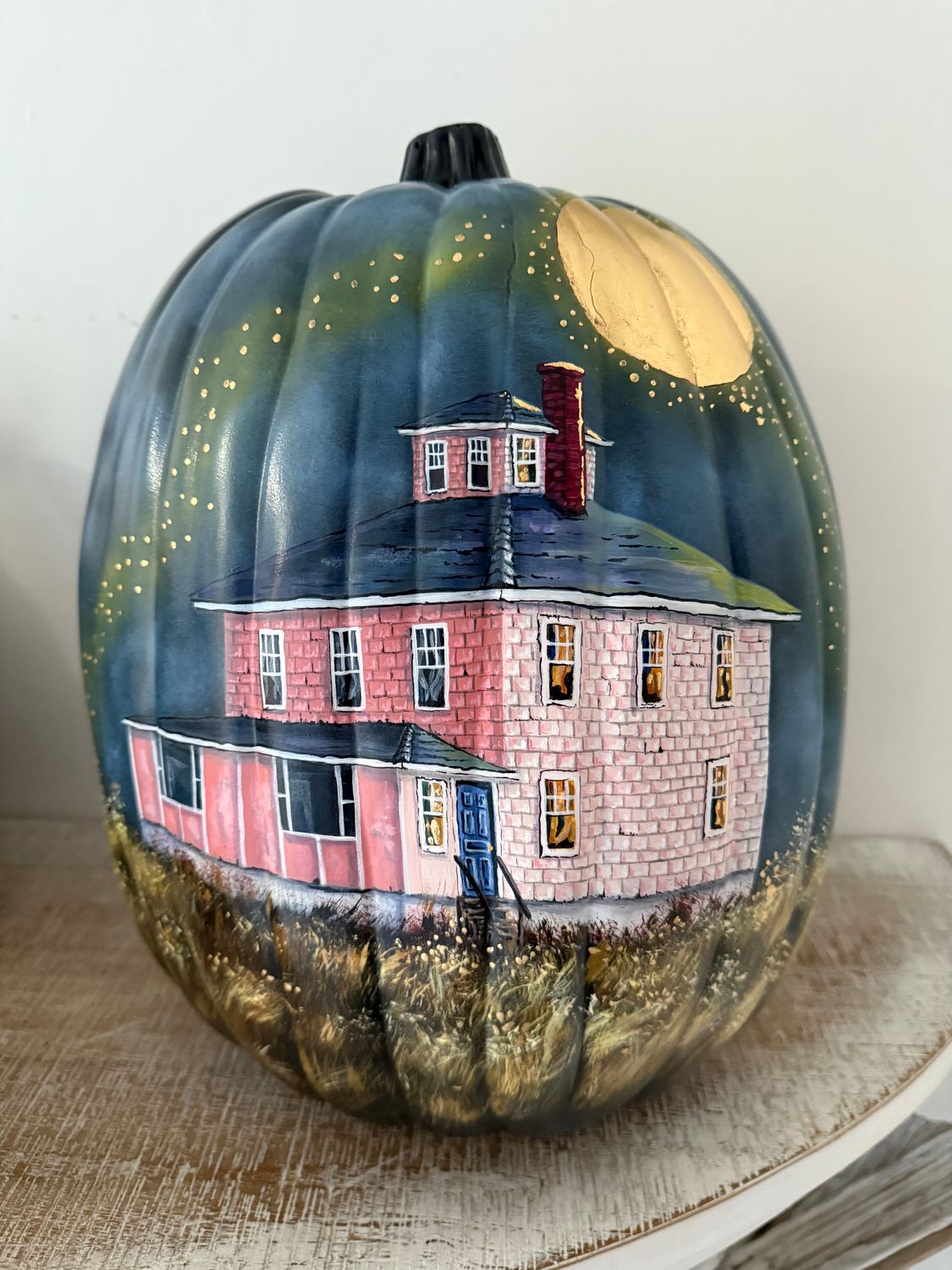 Large Pink House Pumpkin