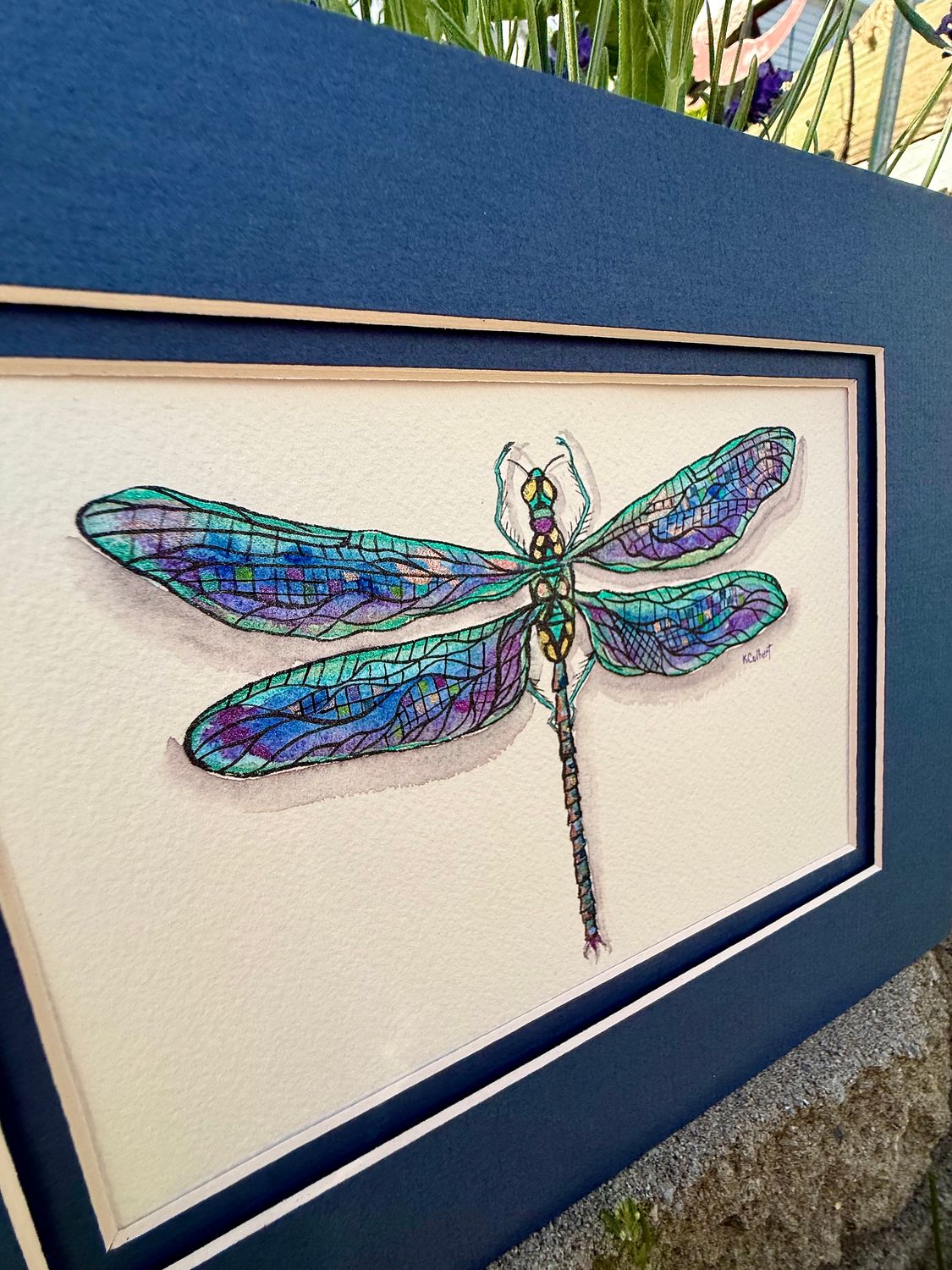 Original Watercolor Painting~ Dragonfly