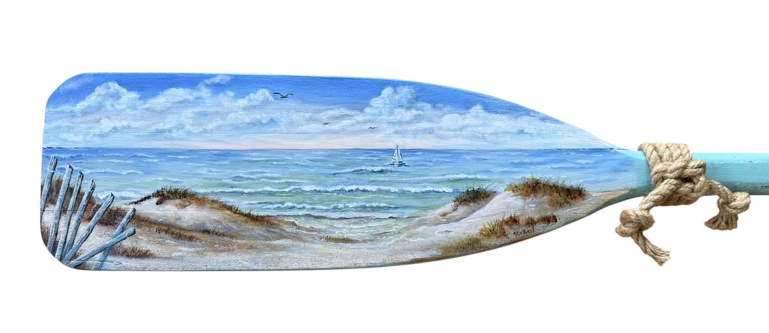 Hand painted Paddle Beach scene