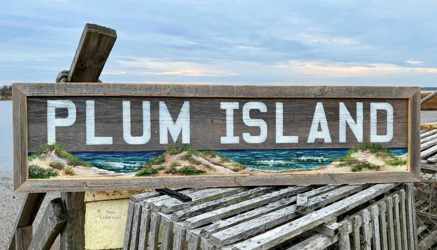 Hand painted 48" Plum Island Sign Dunes