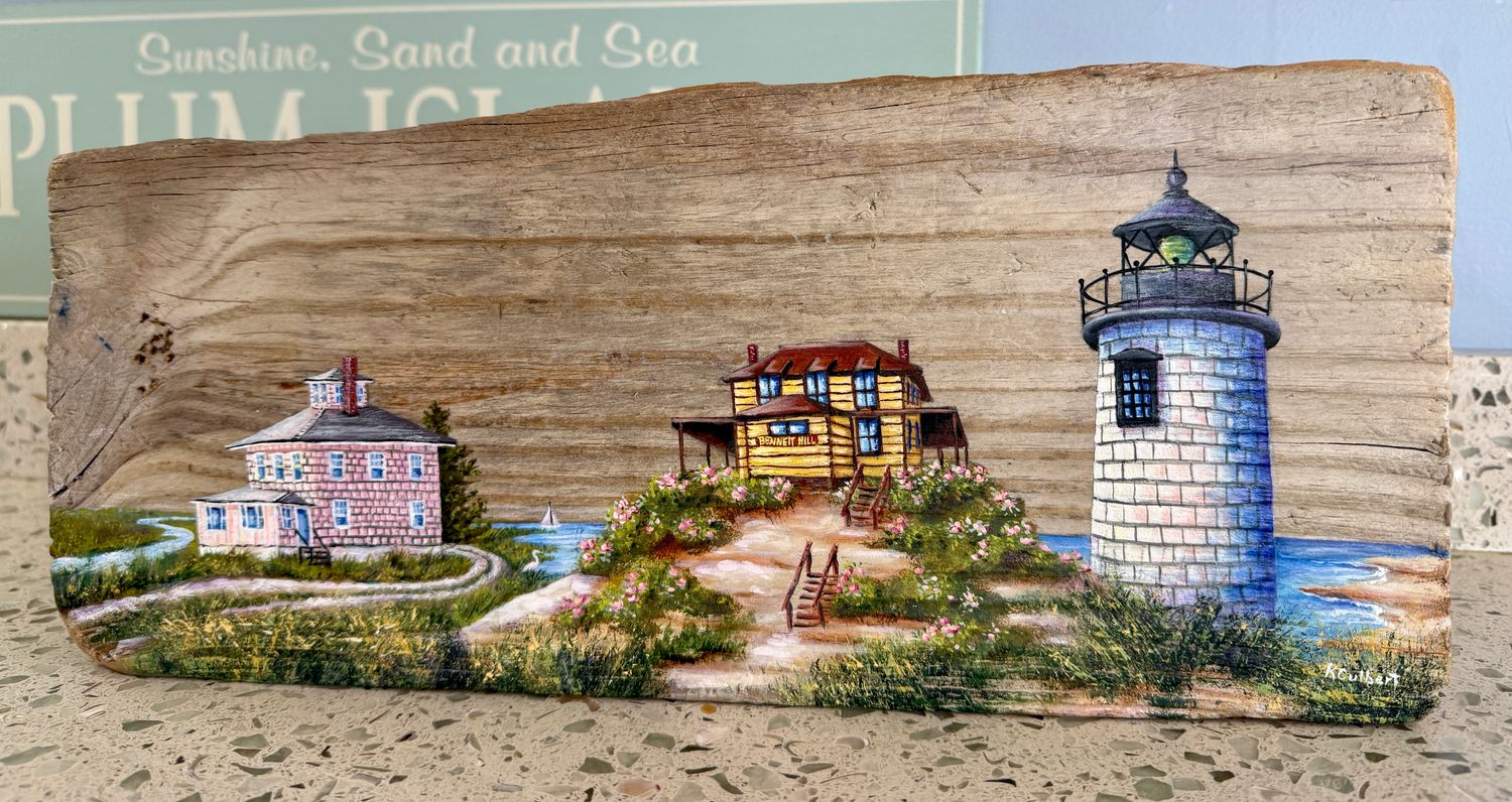 Driftwood 3 icons Plum Island 14 1/2"