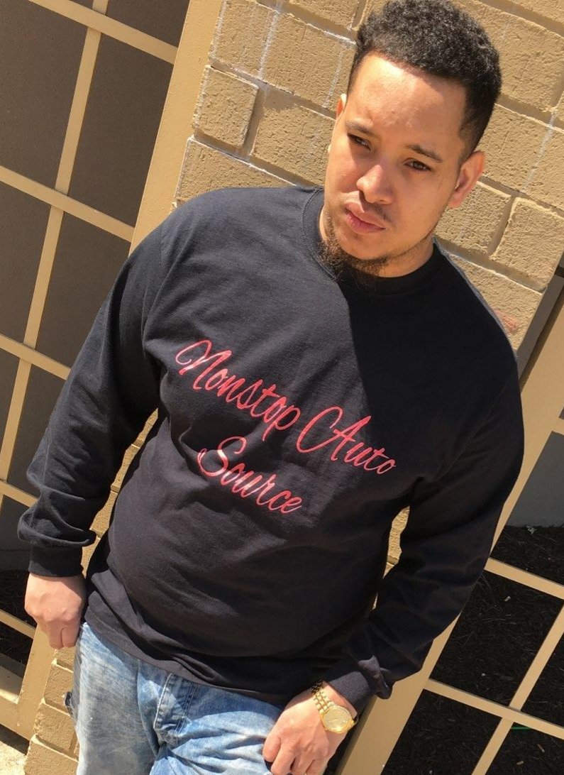 Nonstop Auto Source Black T Shirt / Red Lettering